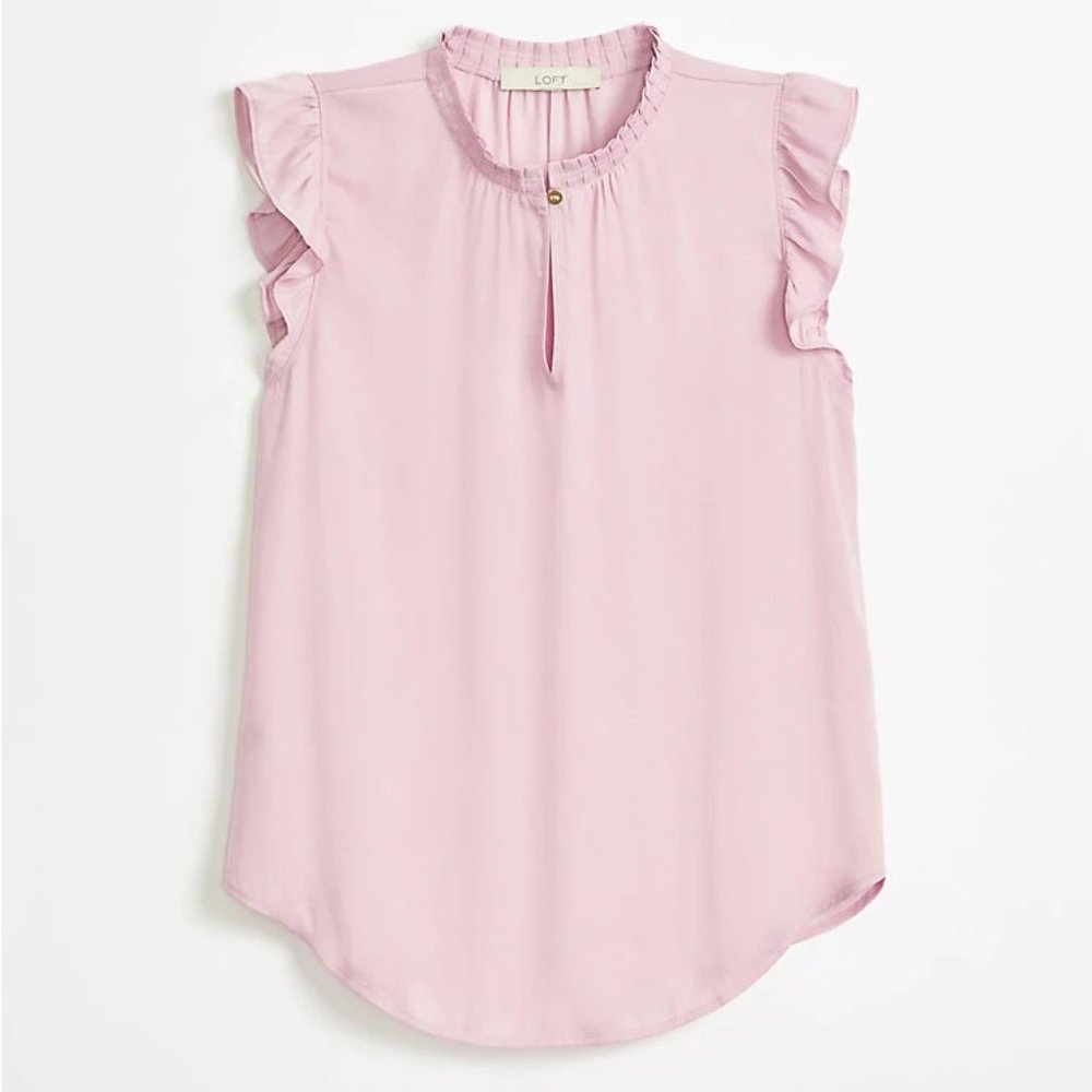 NWT Ann Taylor Loft Women Ruffle Sleeve Top S & M